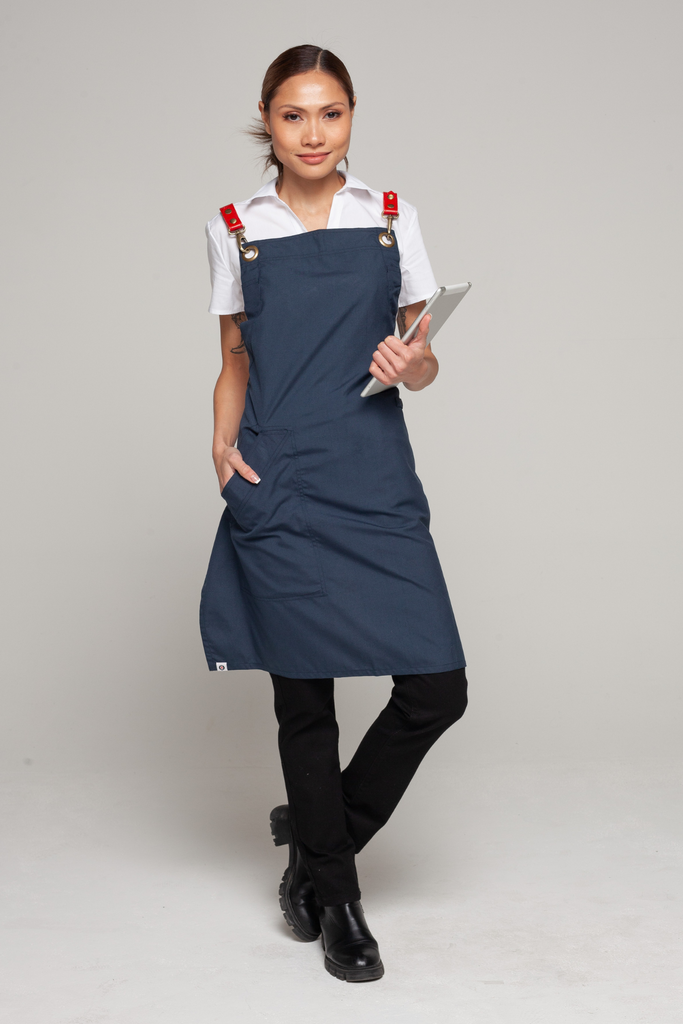 BONDI Bluish grey / Red leather dual tone - Ace Chef Apparels