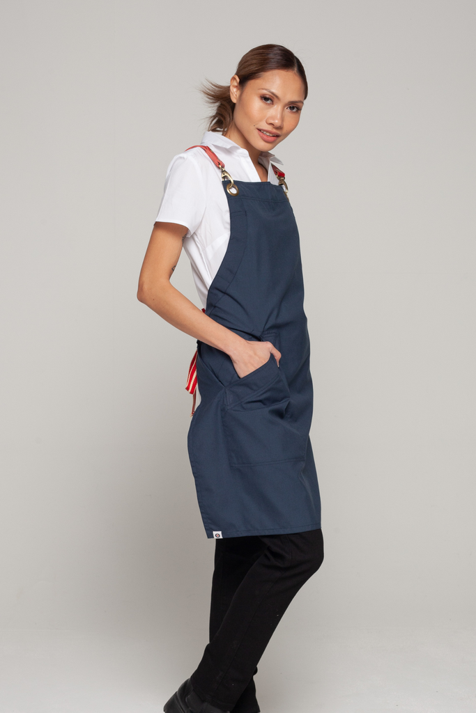 BONDI Bluish grey / Red leather dual tone - Ace Chef Apparels