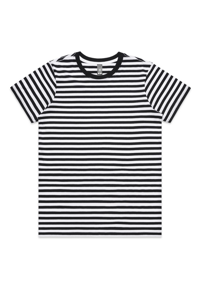 Women maple stripe tee- Black/White - Ace Chef Apparels