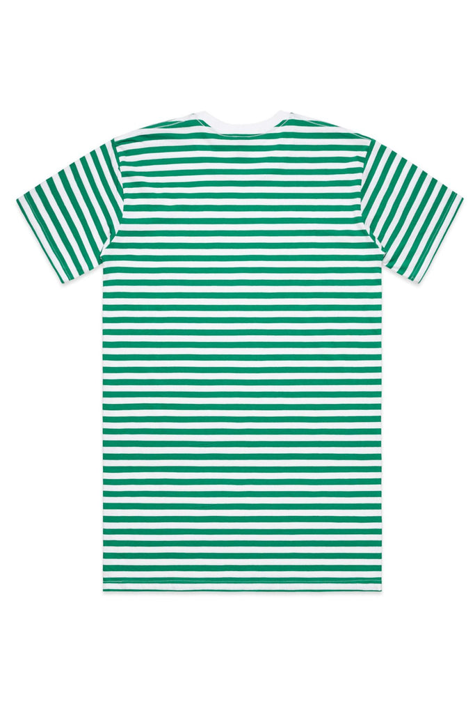 Men's staple stripe tee- White/Green - Ace Chef Apparels