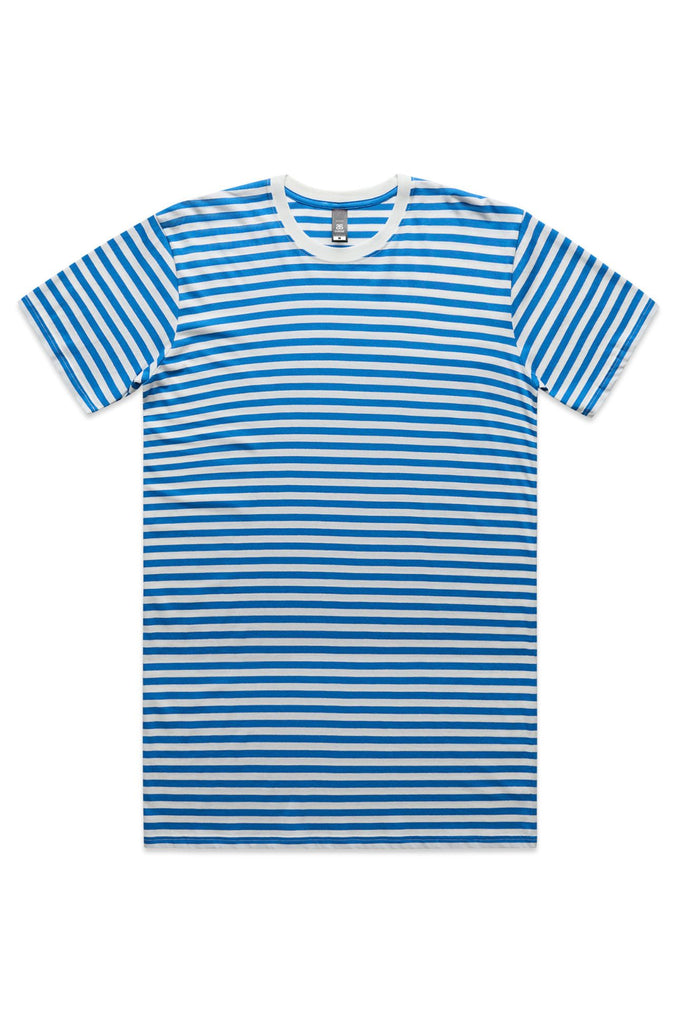 Men's staple stripe tee- Natural/Mid Blue - Ace Chef Apparels