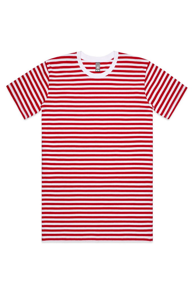 Men's staple stripe tee- White/Red - Ace Chef Apparels