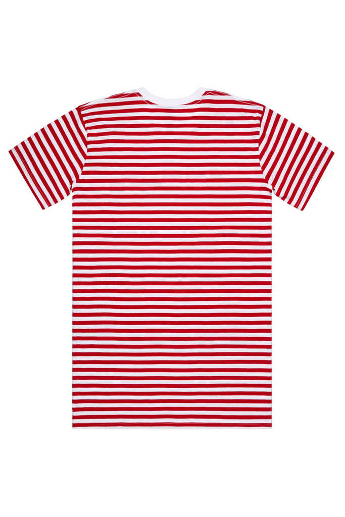 Men's staple stripe tee- White/Red - Ace Chef Apparels