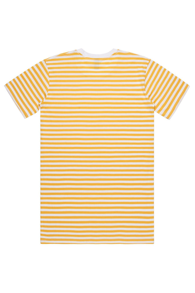 Men's staple stripe tee- White/Yellow - Ace Chef Apparels